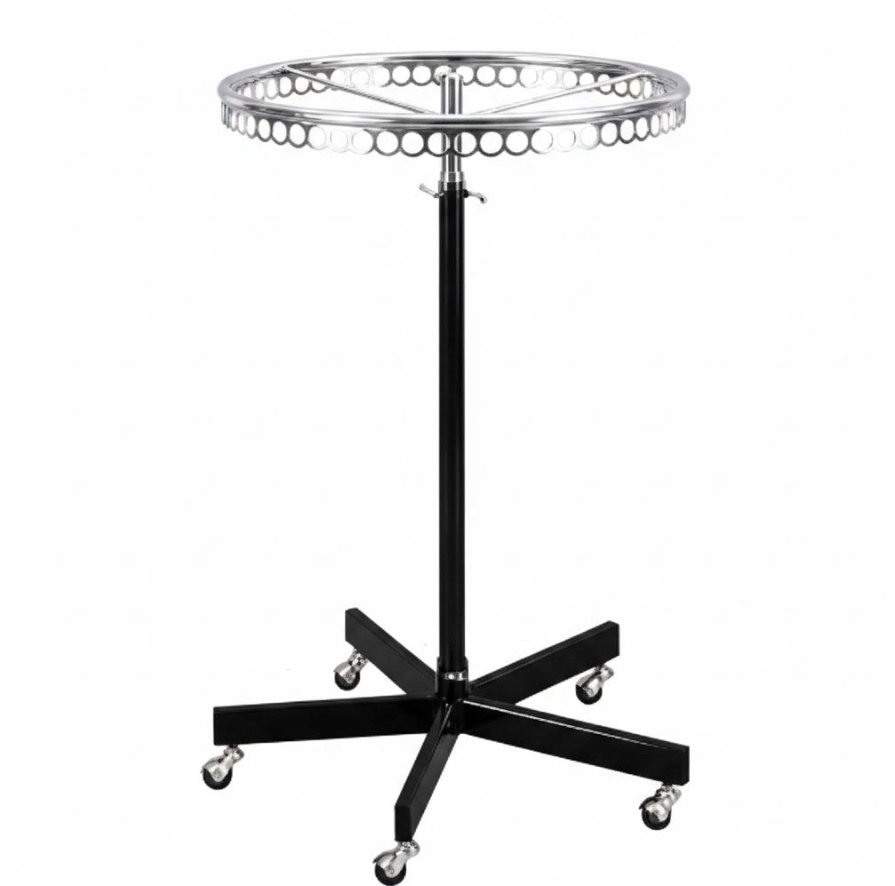 Round Turning Garment Display Stand with Steel Cutting Circle