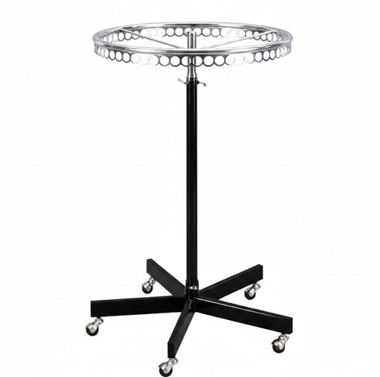 Round Turning Garment Display Stand with Steel Cutting Circle
