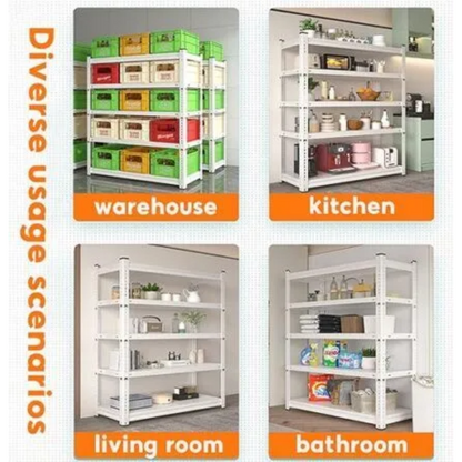 4Level 300kgs White (100L*60D*200Hcm) Warehouse Garage Shelving