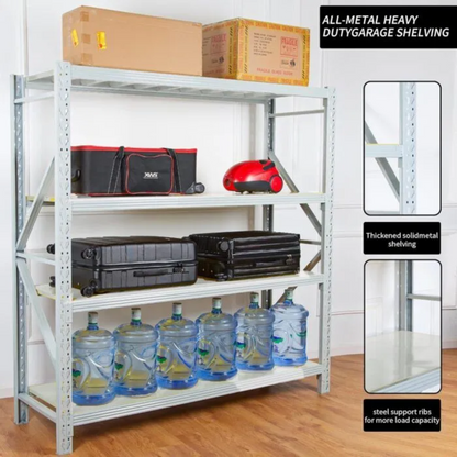 300kg 4Level 200cm Length x 60cm Depth x 200cm height White Shelving