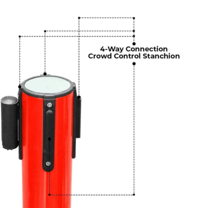 Retractable Queue Barrier with 2M Red Belt