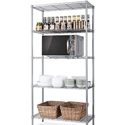 4-Shelf  180L x 45W x 180L CM  Wire Rack, Chrome 150kg