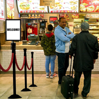 A4 Double-Sided Stanchion Sign Holder | 2PCS Queue Poster Frame