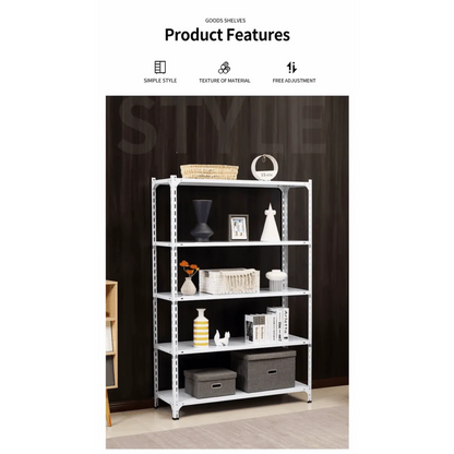 80kg Angle Iron Steel Metal 5 Tier Storage Racks  Shelves Unit