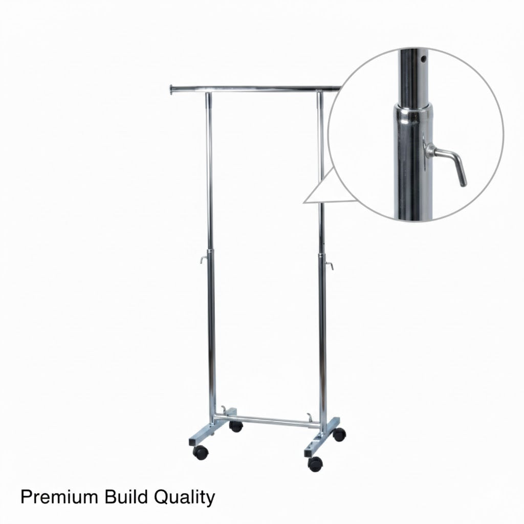 Chrome Garment Rack 60x190cm | Space Saving Clothes Organizer