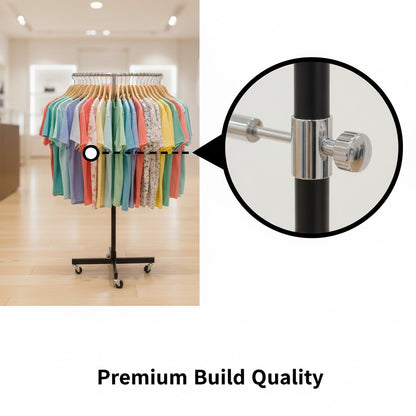 Round Turning Garment Display Stand with Steel Cutting Circle