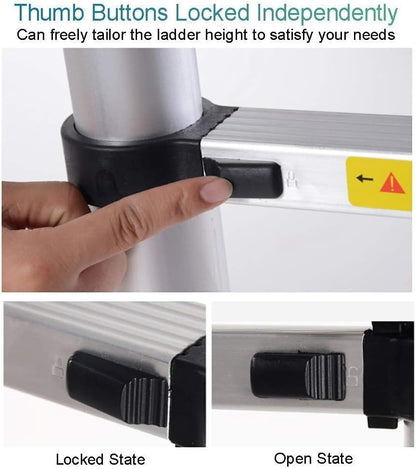 Aluminum Telescopic A-Frame Ladder | Foldable & Adjustable