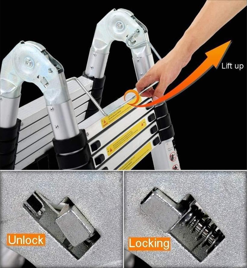 Aluminum Telescopic A-Frame Ladder | Foldable & Adjustable