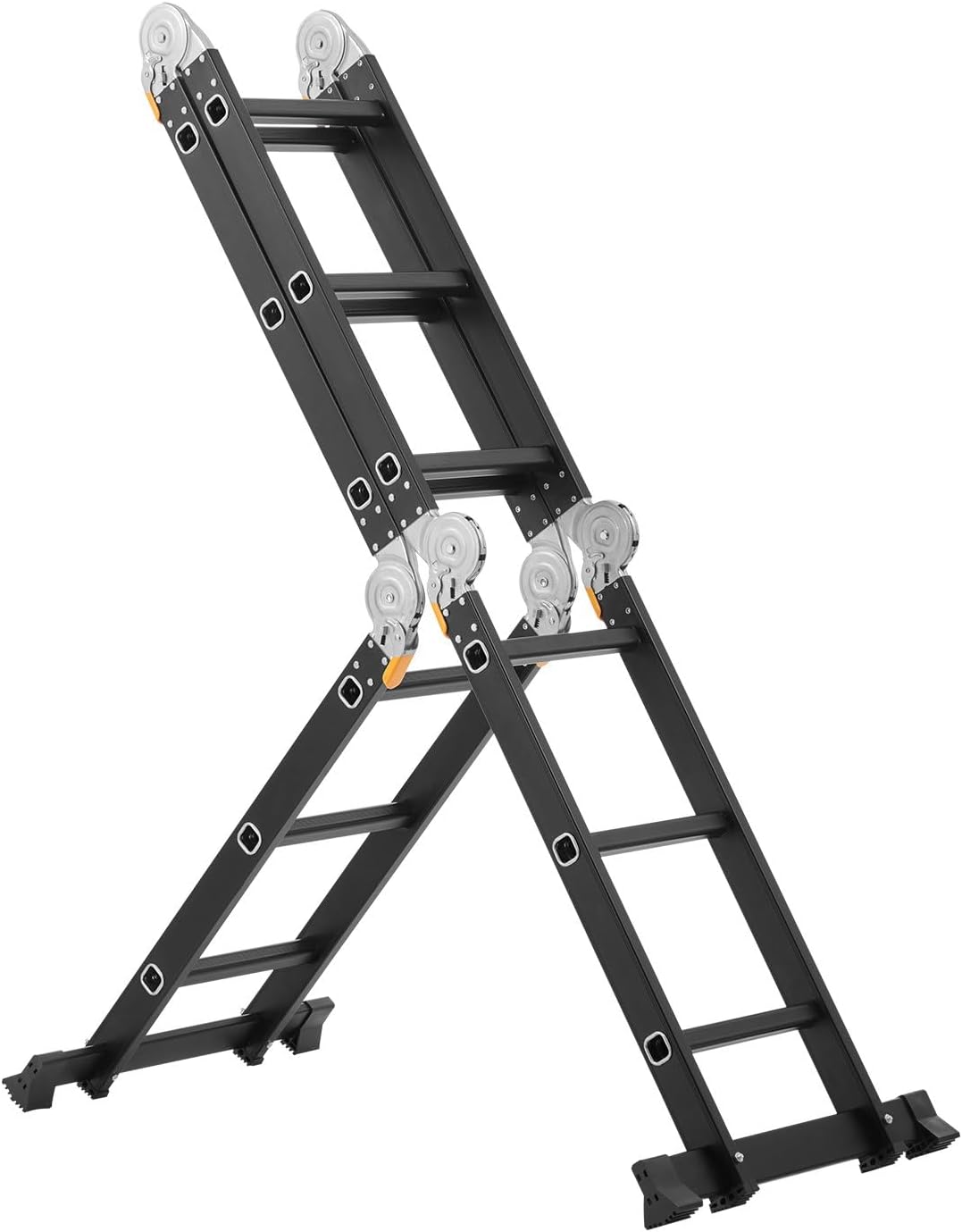 4x6 Step Heavy Duty Folding Extension Ladder | Multi-Purpose Aluminium | Industrial & Home Use