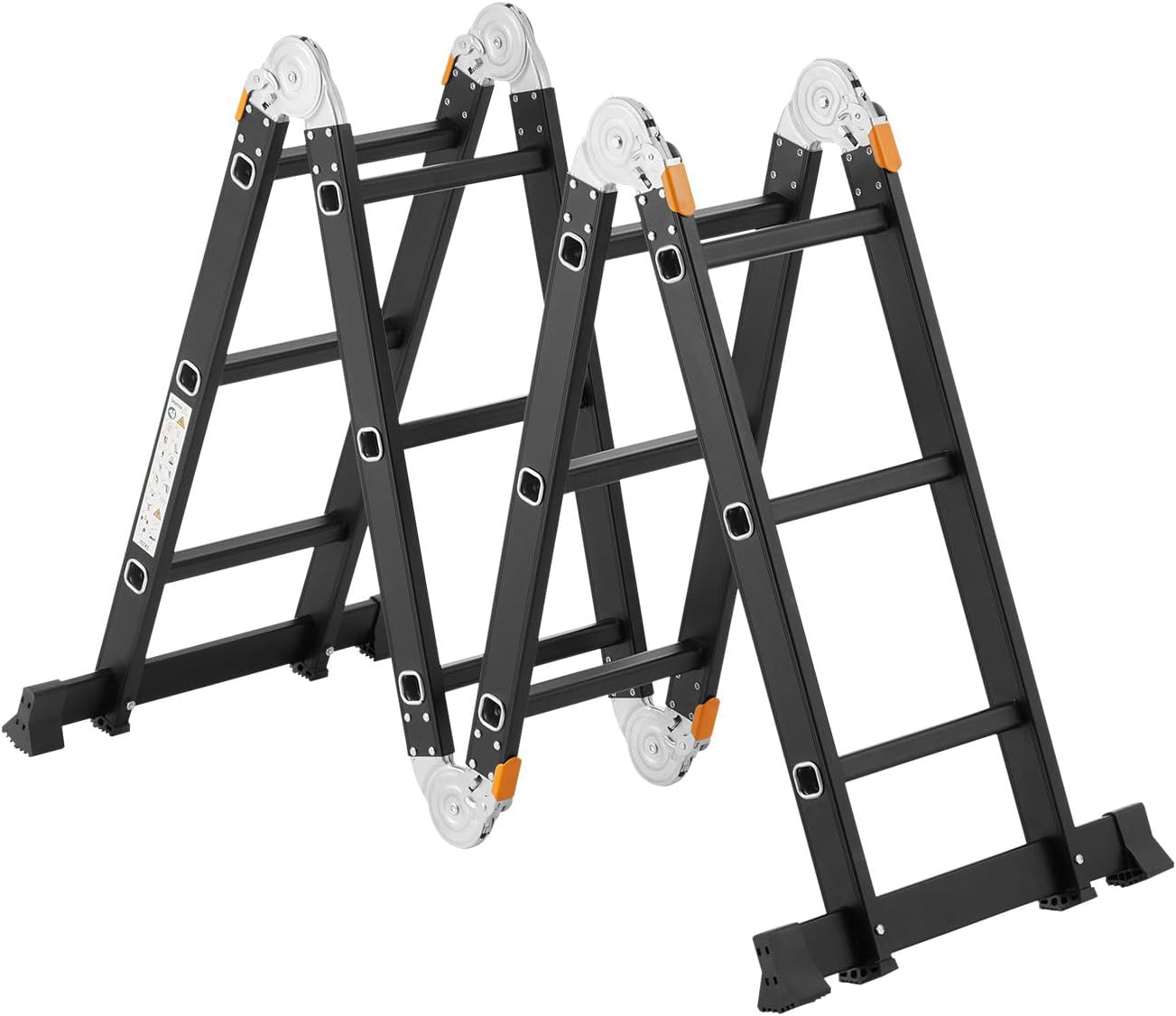 4x6 Step Heavy Duty Folding Extension Ladder | Multi-Purpose Aluminium | Industrial & Home Use