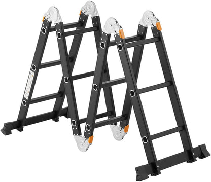 4x6 Step Heavy Duty Folding Extension Ladder | Multi-Purpose Aluminium | Industrial & Home Use