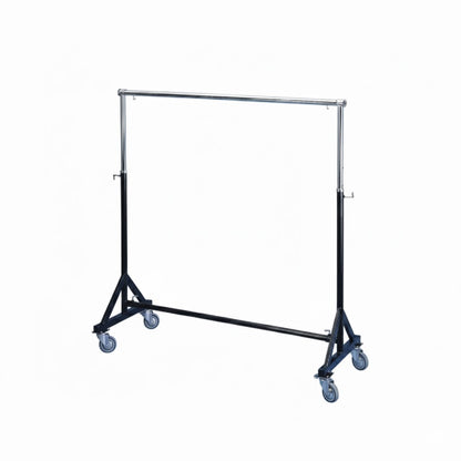 Single Heavy Duty Garment Rack Black & Chrome | Strong Clothes Display Stand