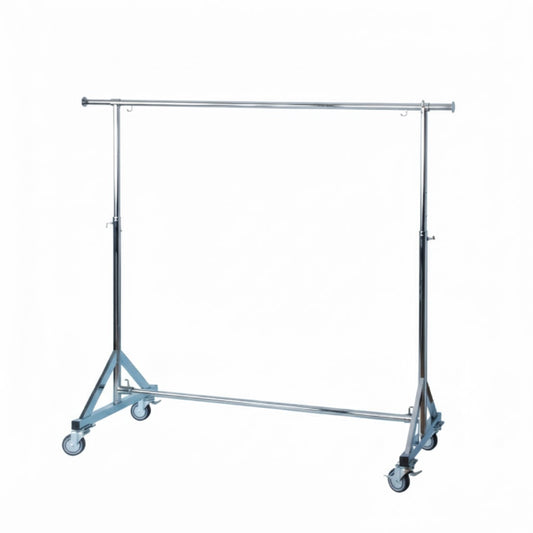 Single Heavy Duty Garment Rack Chrome | Strong Clothes Display Stand