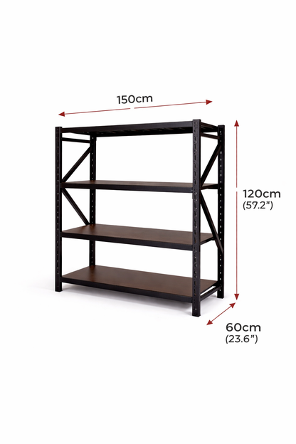 Heavy Duty 4-Tier Garage Shelving (300kg Each Layer Capacity)
