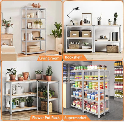 5-Tier Storage Shelves, Garage Storage, Boltless Assembly, Adjustable Shelving Unit, for Shed Warehouse Basement Kitchen
