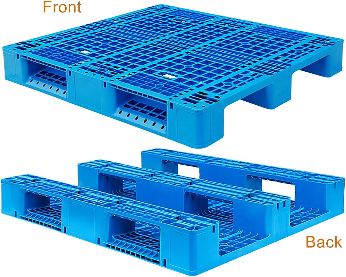 1200 x 1000 x 150mm Nestable Plastic Pallet, Heavy-Duty Polyethylene Transport Pallets for Supermarkets, Kitchens, Warehouses, Outdoor Use (Blue)