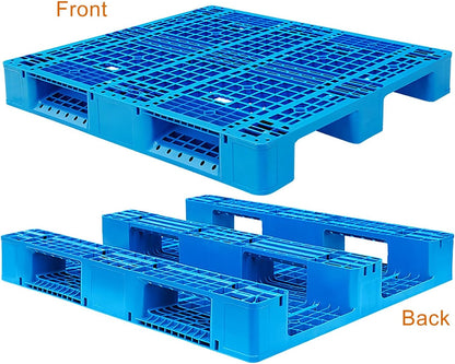 1200 x 1000 x 150mm Nestable Plastic Pallet, Heavy-Duty Polyethylene Transport Pallets for Supermarkets, Kitchens, Warehouses, Outdoor Use (Blue)