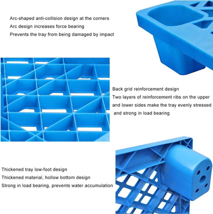1200 x 1000 x 150mm Nestable Plastic Pallet, Heavy-Duty Polyethylene Transport Pallets for Supermarkets, Kitchens, Warehouses, Outdoor Use (Blue)