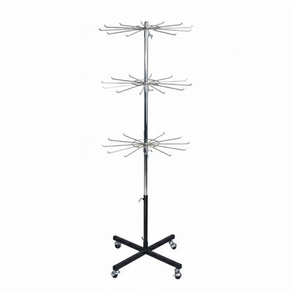 Black & Chrome Tie Display Stand | Retail Tie Rack