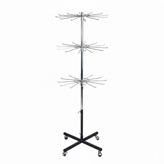 Black & Chrome Tie Display Stand | Retail Tie Rack