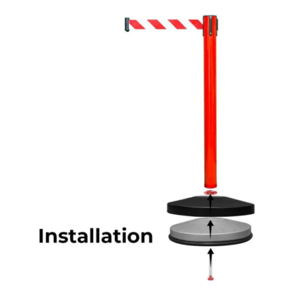 Retractable Queue Barrier with 2M Red Belt