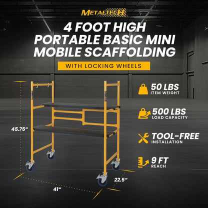 Mini Folding Steel Scaffold - 500-Lb. Capacity, Model Number I-IMCN