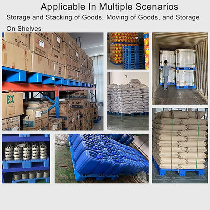 1200 x 1000 x 150mm Nestable Plastic Pallet, Heavy-Duty Polyethylene Transport Pallets for Supermarkets, Kitchens, Warehouses, Outdoor Use (Blue)