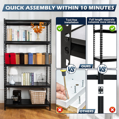 200kg x 5 Tier (90L *45D *200Hcm) Boltless Angle Shelf Storage Shelves