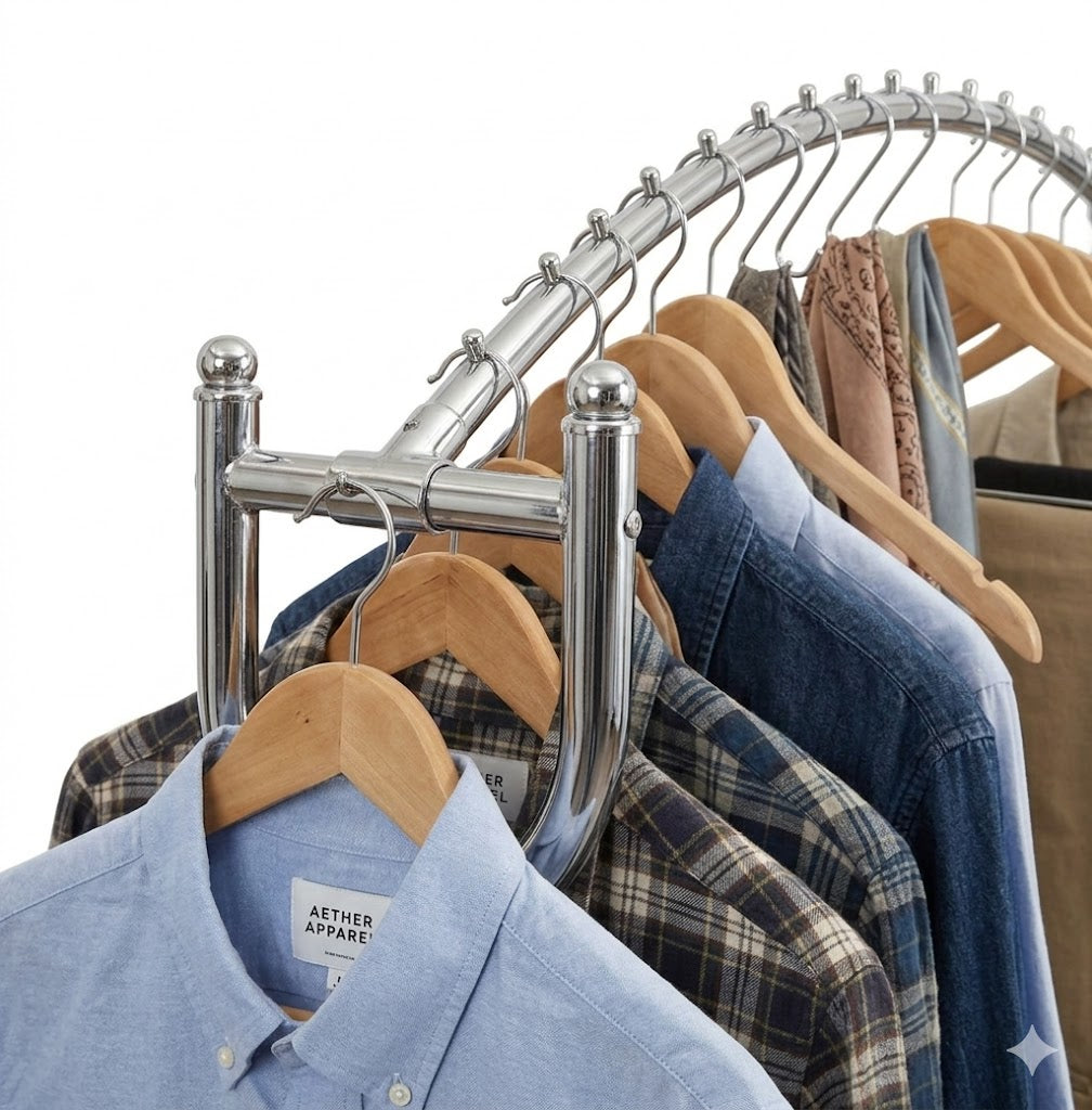 120cm Garment Rack Black & Chrome | Retail Clothes Display Rack