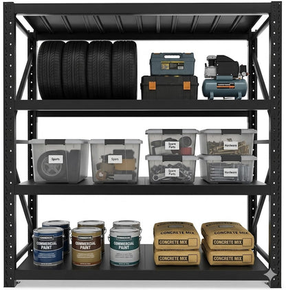 Heavy Duty 4-Tier Warehouse Rack (600kg Capacity)
