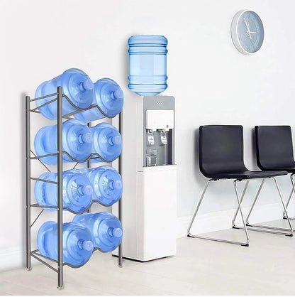 Water Dispenser Bottle Rack | 4-Bottle Gallon Storage Stand | Freestanding Holder for 5 Gallons
