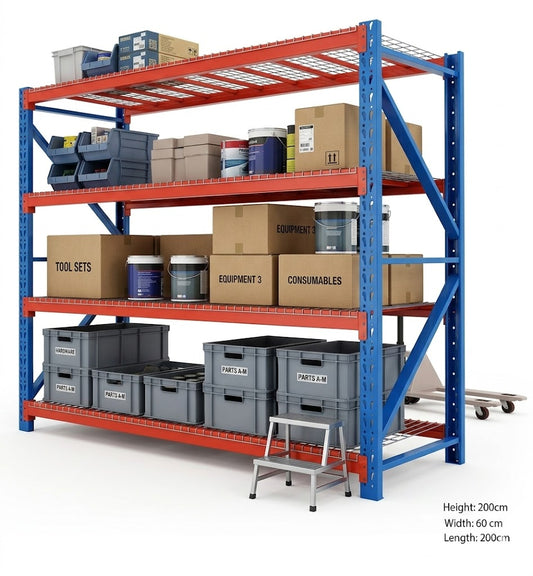 Heavy Duty 4-Tier Adjustable Metal Rack (500kg Capacity)