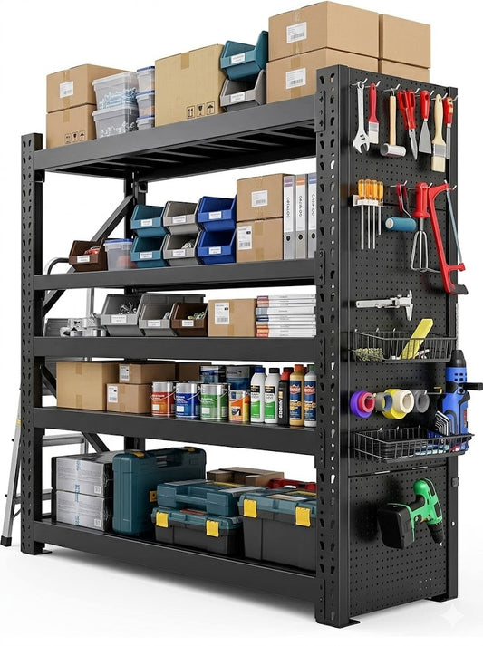 3-in-1 Heavy Duty Garage Workbench & Pegboard Rack