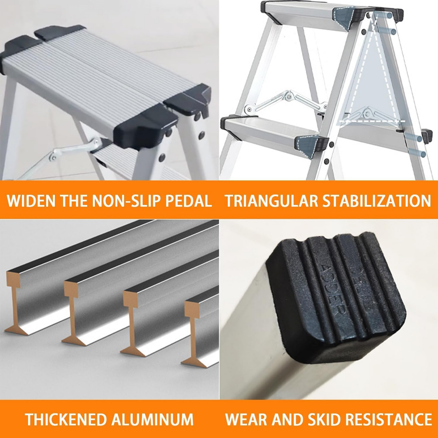 Aluminium Alloy Bilateral Ladders, Stepladders Folding Ladder Stool