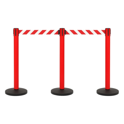 Retractable Queue Barrier with 2M Red Belt