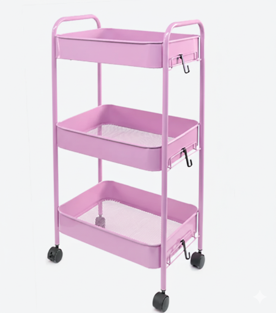 3-Tier Containers Kitchen Trolley| Metal Trolley