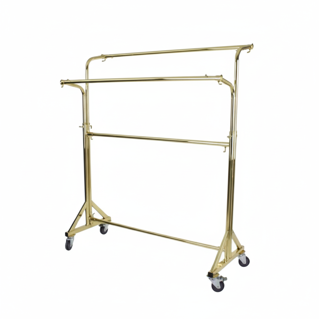 Double Heavy-Duty Garment Rack | Black & Chrome
