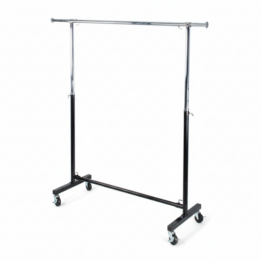 Black &amp; Chrome Garment Rack 120cm | Heavy Duty Clothes Rack