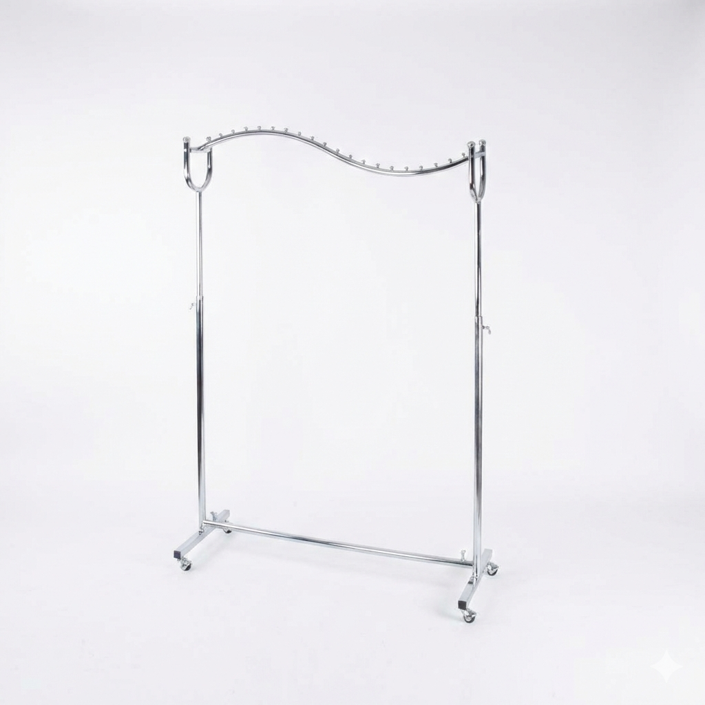 120cm Garment Rack Full Chrome | Retail Clothing Display Rack