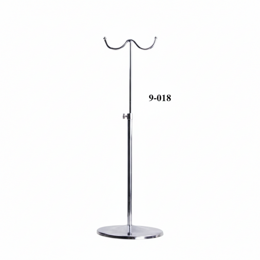 Double Purse Display Stand Chrome | Adjustable Handbag Display Holder