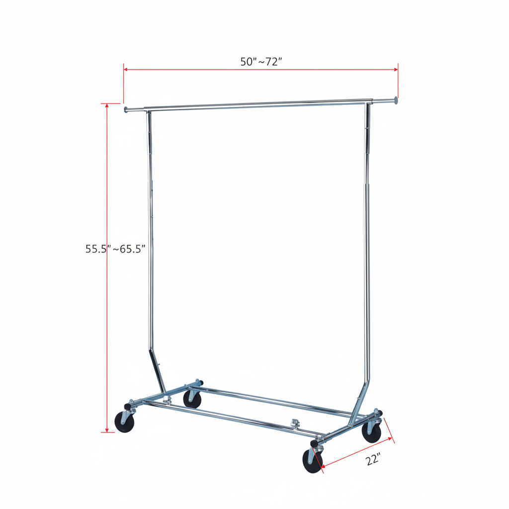 125cm x 165cm Chrome Garment Rack | Retail Clothes Display Stand