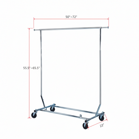 125cm x 165cm Chrome Garment Rack | Retail Clothes Display Stand