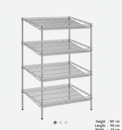 Mobile Slanted Wire Shelving Unit for Bakeries and Cafes