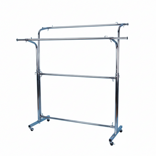 Full Chrome Double Bar Garment Rack