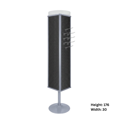 Pegboard Floor Display Stand | Heavy-Duty Metal Spinning Merchandising Tower