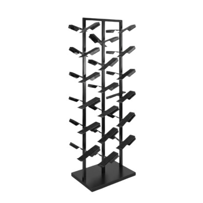Shoe Display Stand 36 Holder Commercial Footwear Rack for Retail & Showrooms (Matte Black Finish)