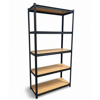 5-Tier Boltless Metal Shelving Unit with MDF Shelves 100×40×200cm | Storage Rack
