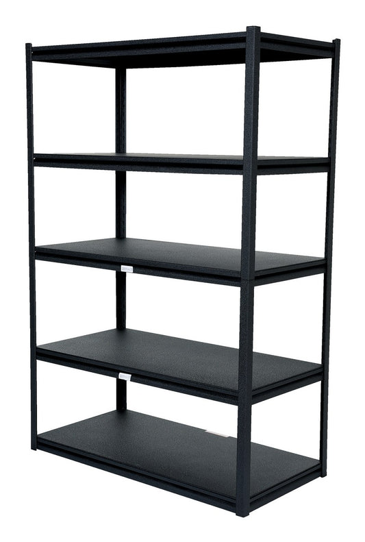 Premium Black 5-Tier Full Steel Rack (200kg Capacity)