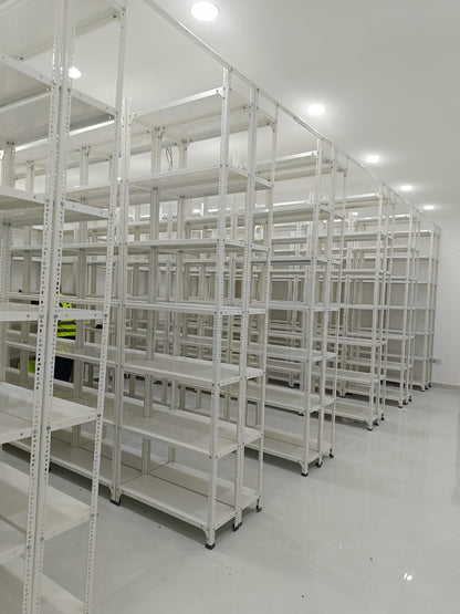 5-Tier Slotted Angle Steel Shelving Unit 200cm | Heavy-Duty Adjustable Storage Rack