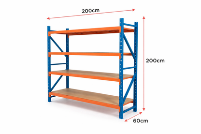 5-Tier Industrial Steel Shelving Rack 100x60x200cm | 500kg Capacity | Heavy Duty Rack